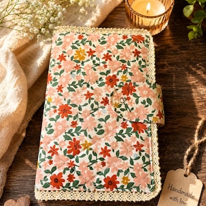 Custom Quilted Bible Cover with Lace Trim & Snap Closure | Handmade Scripture Case