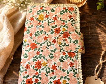 Custom Quilted Bible Cover with Lace Trim & Snap Closure | Handmade Scripture Case