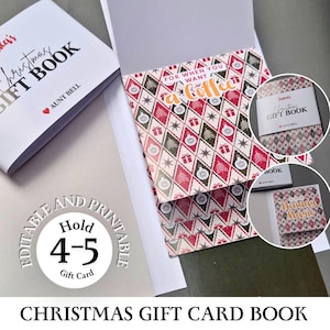 May include: A Christmas gift book with a white cover featuring black text and a red heart. The interior pages display a red, white, and green diamond pattern with holiday icons. Text includes "FOR WHEN YOU WANT a COFFEE" and "A LITTLE HOLIDAY MAGIC".