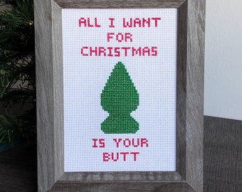 All I Want For Christmas - framed cross stitch