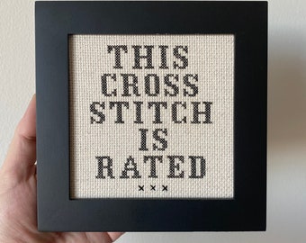 This Cross Stitch is Rated XXX - framed cross stitch