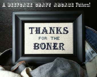 PATTERN - Thanks for the Boner - cross stitch