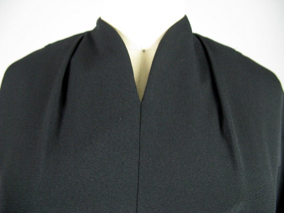 Vintage 1940s Black Pleated Rayon Dress 40s Dress… - image 7