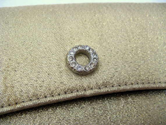 Vintage 1950s Gold Lame Evening Clutch 50s Metall… - image 3