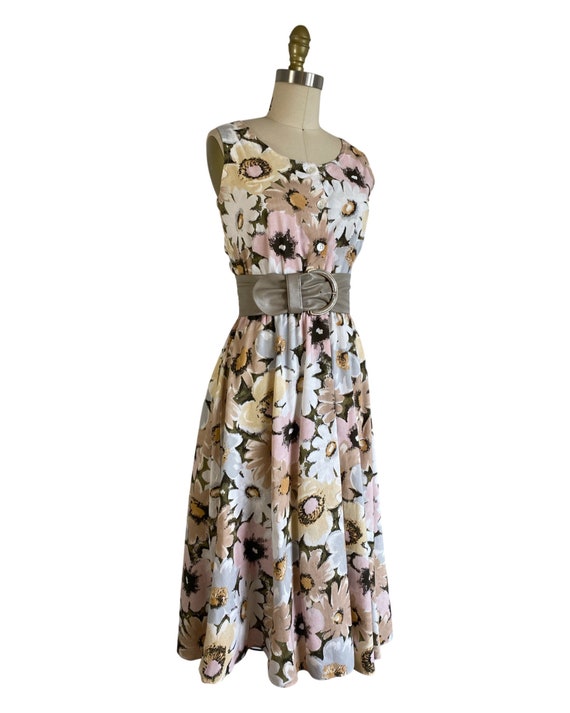 Vintage 1980s Muted Floral Cotton Sun Dress Size M - image 7