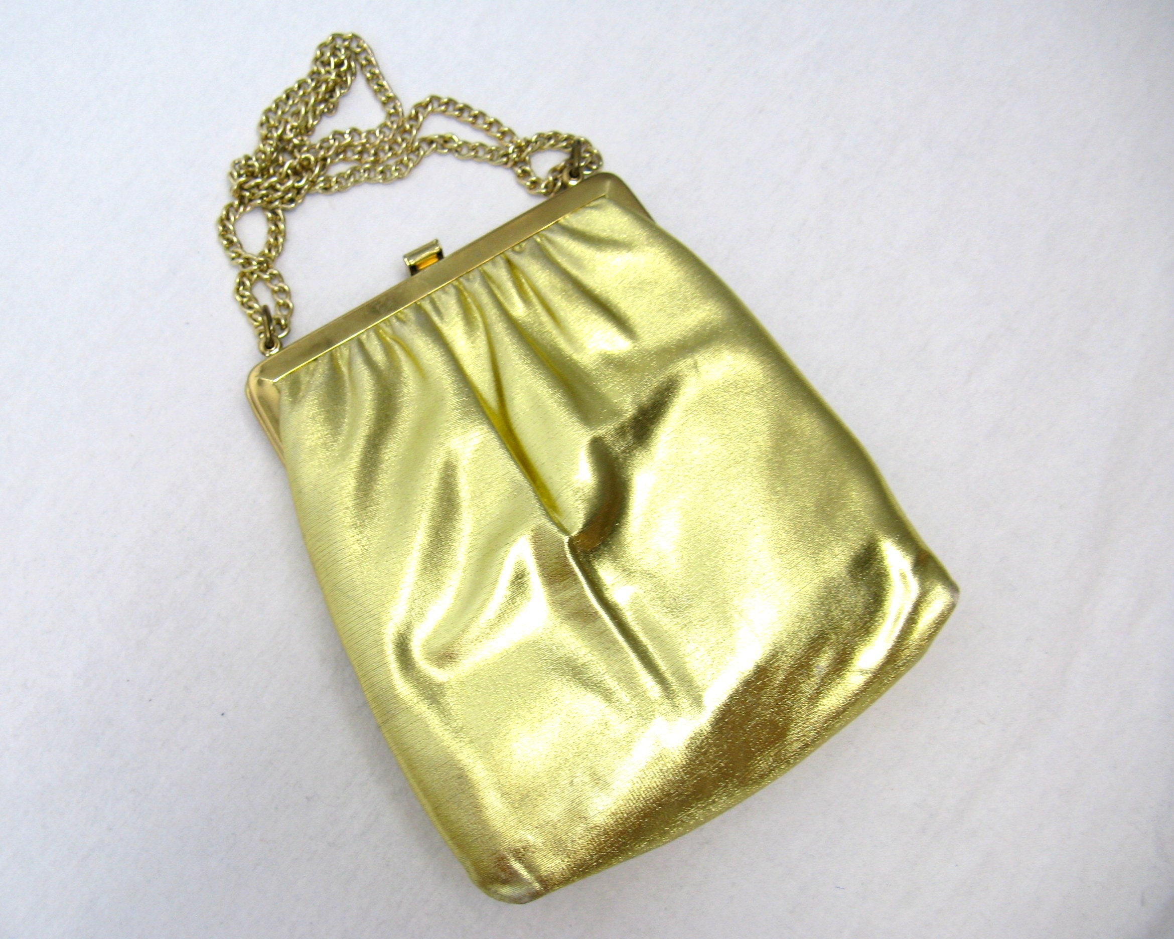 Vintage 1960s Gold Lame Handbag 60s Shimmering Yellow Gold | Etsy