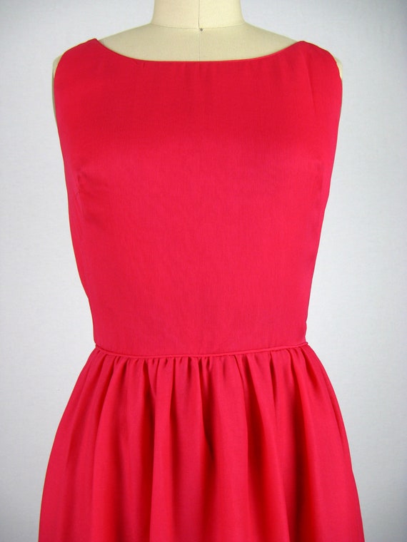 Vintage 1960s Pink Chiffon Party Dress 60s Flirty… - image 4