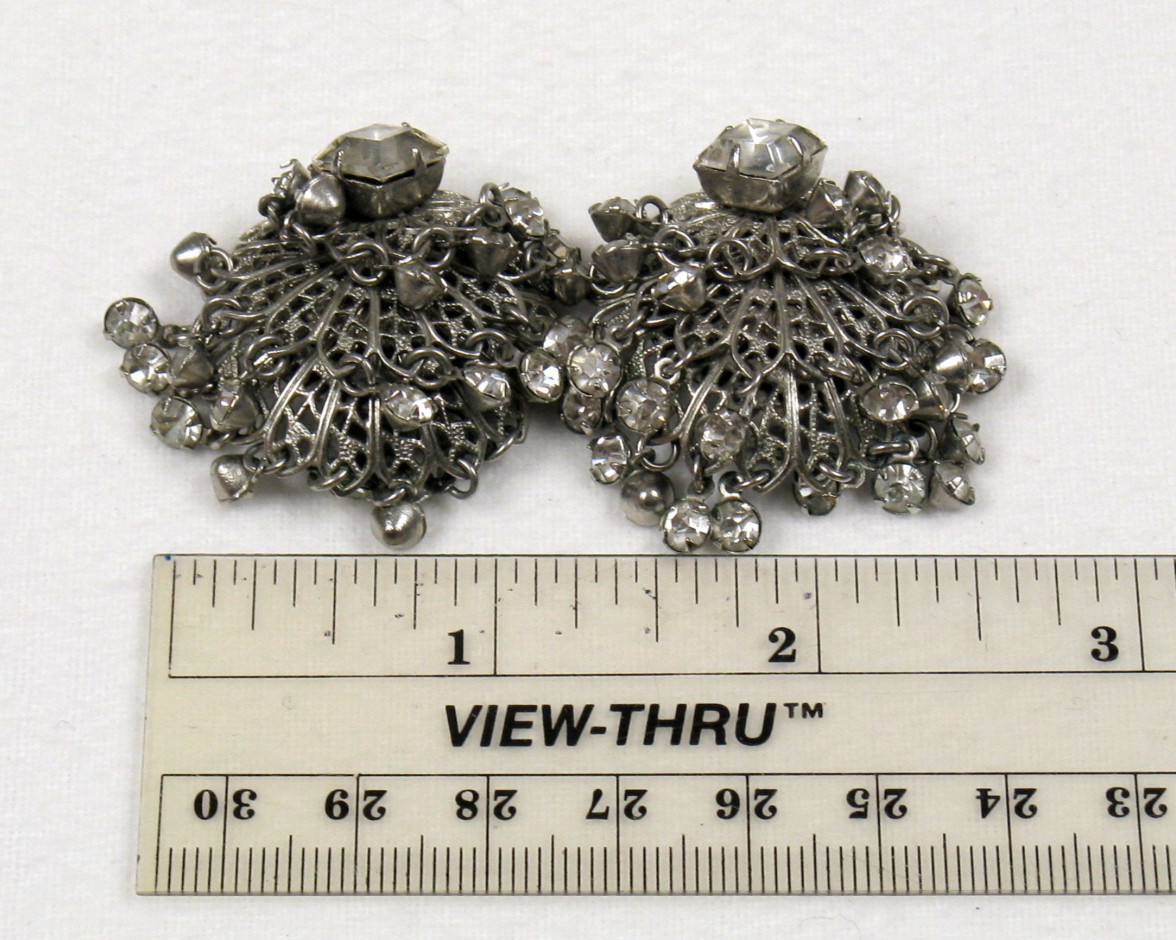 Earrings 1950s Faux Pearl Cluster Clip Gold Filigree Caps Glass Bead S –  Antiques And Teacups