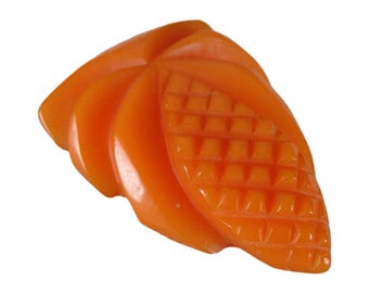 Vintage 1930s Orange Fakelite Plastic Dress Clip 30s Single Dress Clip