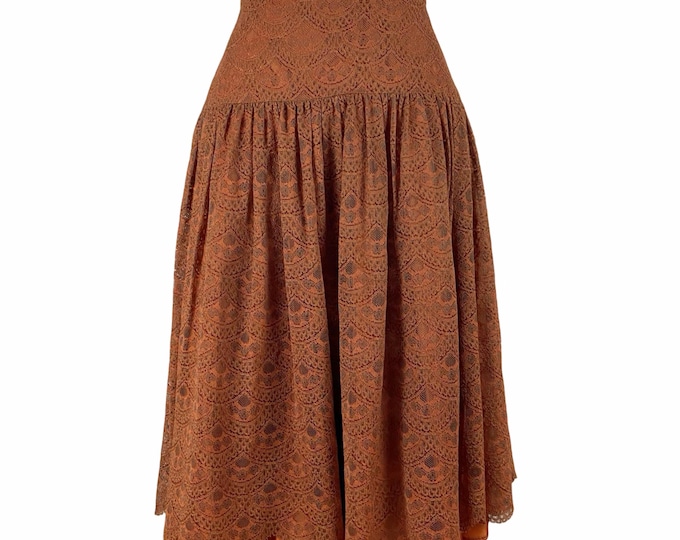 Vintage 1950's Orange Lace Skirt by Abby Michael/Carol Vanderclock | Size S