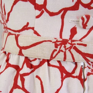 Vintage 1960s Red and White Floral Dress with Matching Shawl by I. MAGNIN Size S image 8