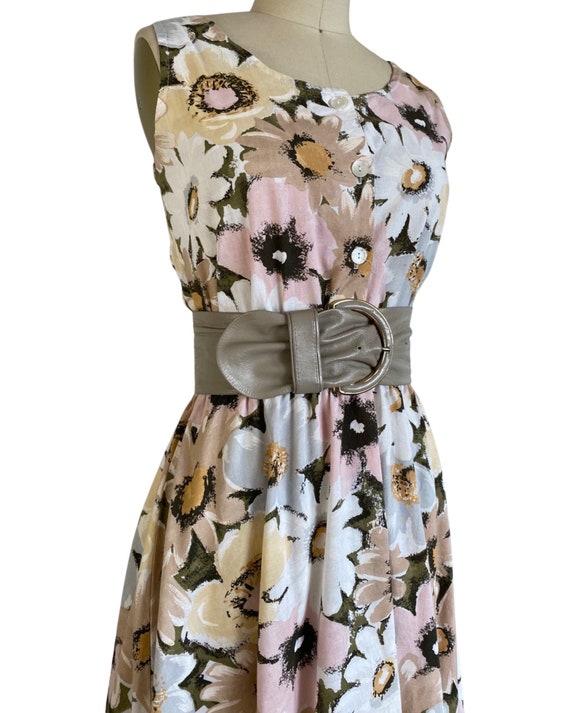 Vintage 1980s Muted Floral Cotton Sun Dress Size M - image 6