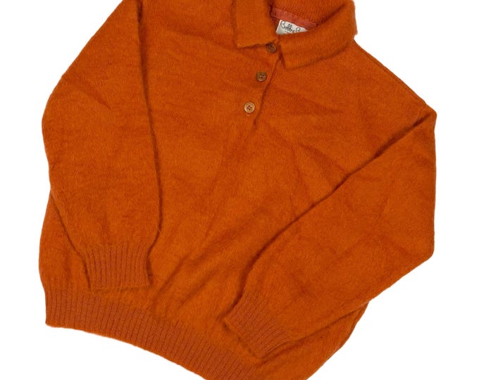 Vintage 1960's Fuzzy Orange Wool Sweater by Bobbie Brooks | Size M