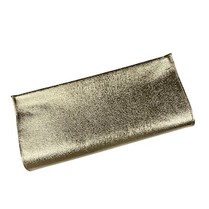 Vintage 1950s Gold Vinyl Evening Clutch Purse with Hinge Opening