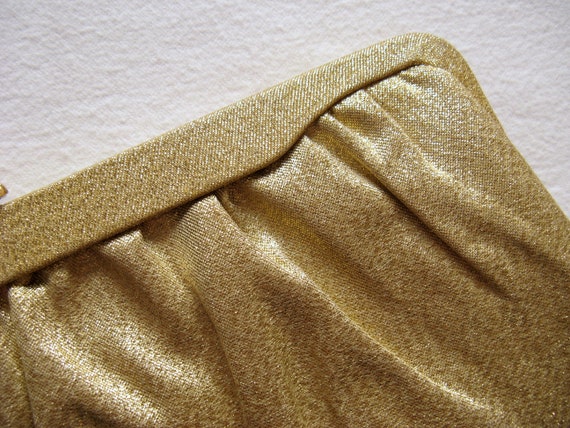 Vintage 1950s Bright Gold Lame Metallic Clutch - image 3