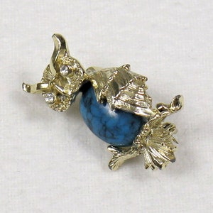 Vintage 1960s Petite Owl Brooch Pin with Blue Cabochon by Gerry&#39;s