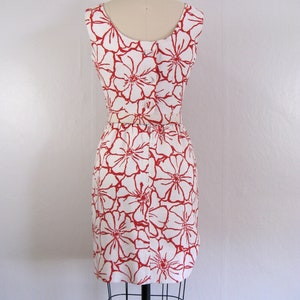 Vintage 1960s Red and White Floral Dress with Matching Shawl by I. MAGNIN Size S image 7