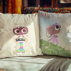 Dwustronna poszewka na poduszkę „Cosmo’s Creative Meadow” – malarski portret i motyw artystyczny „Dla Ciebie”