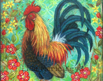 rooster art etsy