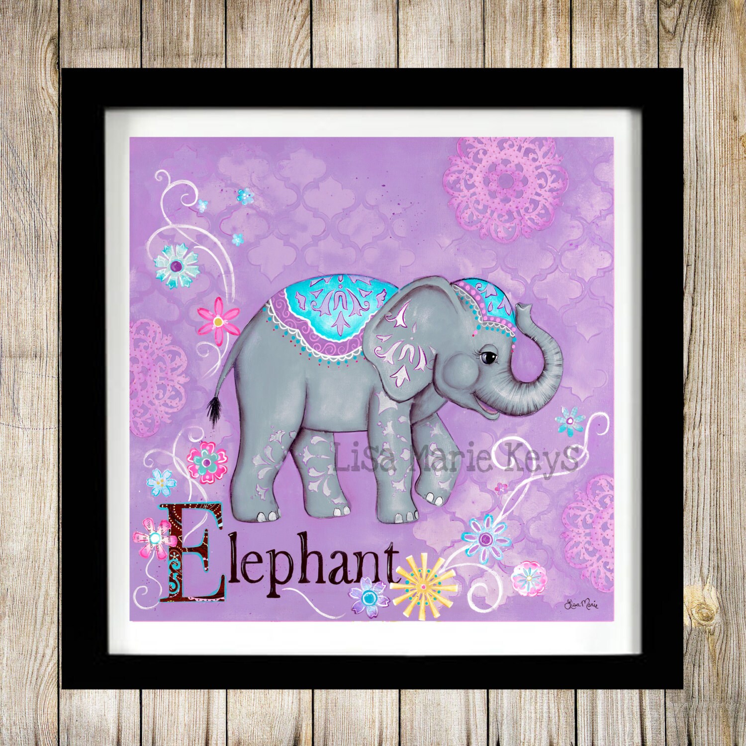 Éléphant murale Art Childrens Wall Art Art marocain Etsy
