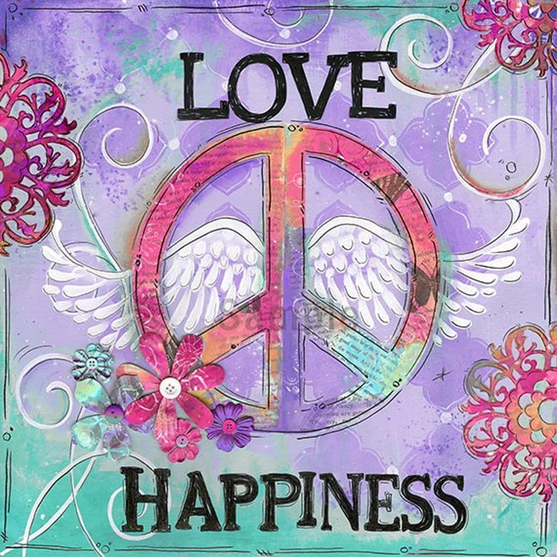 Peace Wall Art Teen Room Girls Wall Art Love Peace | Etsy