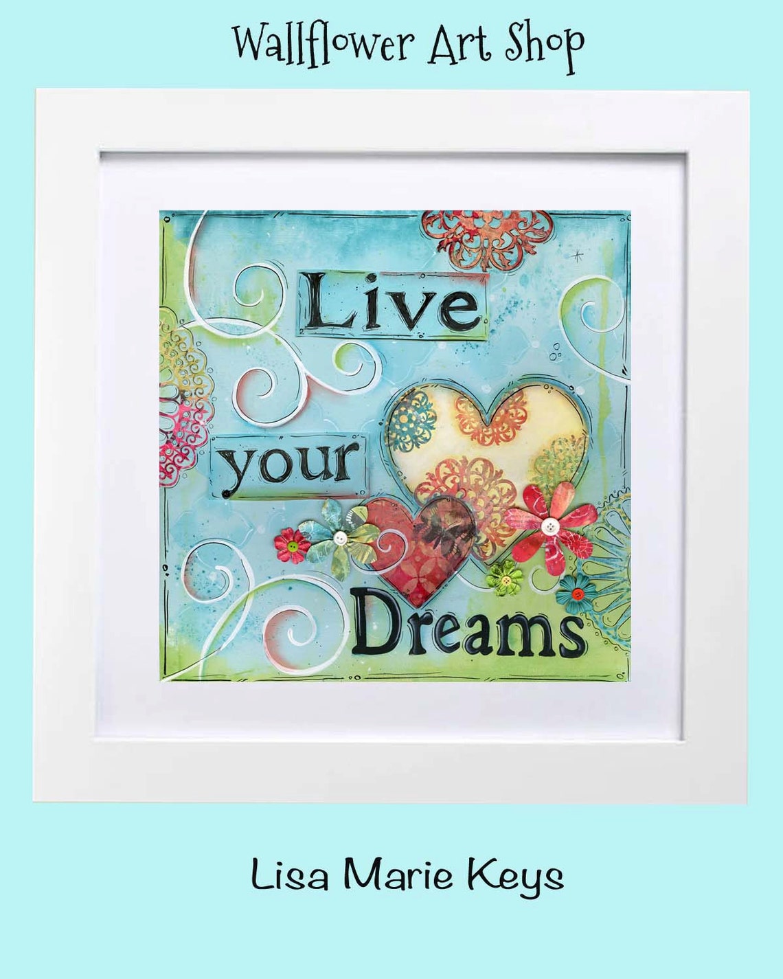 Boho Chic Live Your Dreams Childrens Wall Art Bathroom Etsy