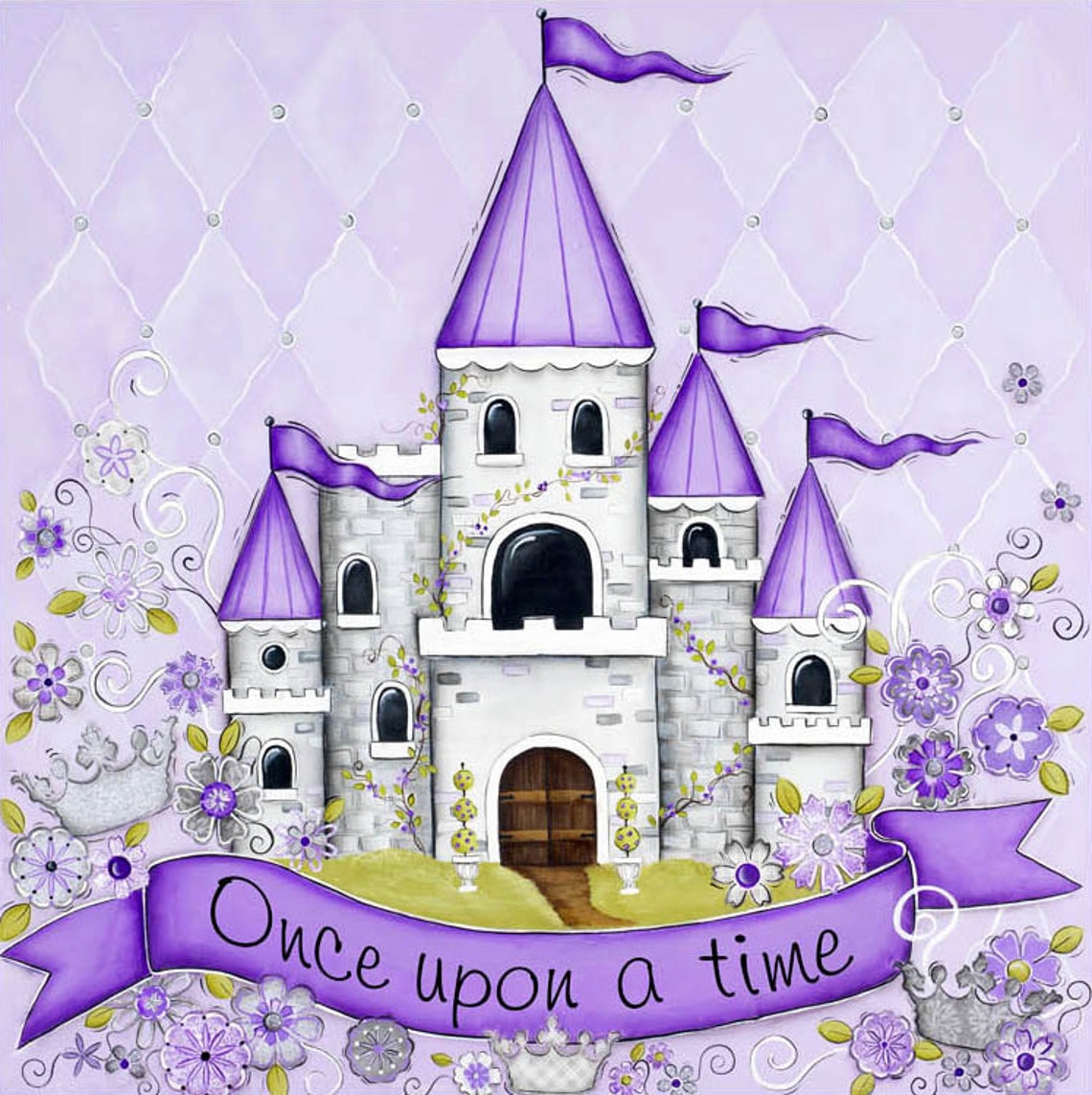 Personalized Princess Castle Children's Wall Art Etsy