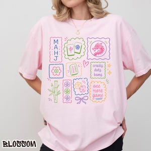 Mahjong-tröja, Mahjong-tröja för älskare av kakelspel, Mahjong-klubb, present till Mahjong-spelkväll, Mahjong-tröja i bekväma färger Blossom