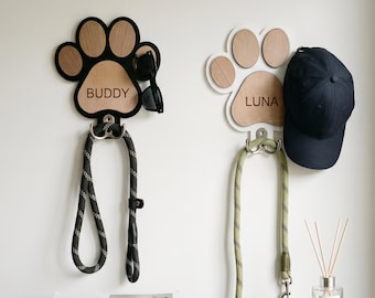 Custom Paw Leash Holder | Dog Leash Storage | Pet Leash Hook | Dog Hook | Leash Holder Wall | Pet Lover