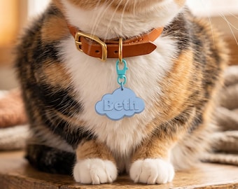 Placa de identificación personalizada para perros, placa para mascotas personalizada, placa para collar de gato, placa de identificación ligera impresa en 3D, placa colorida para mascotas, regalo para amantes de las mascotas