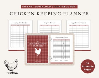 De kippenhouderijplanner | Afdrukbare planner van 14 pagina's