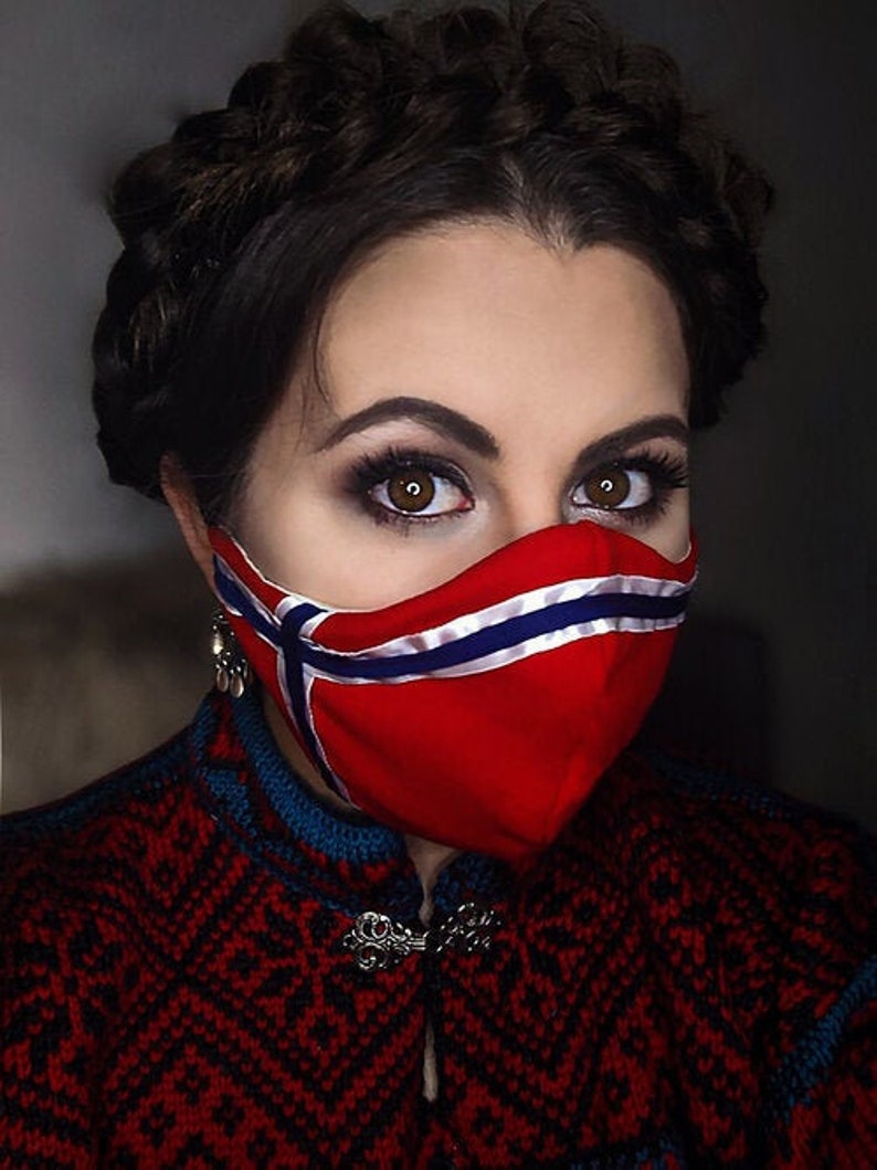 Norwegian Flag Mask By Norse Mask Etsy