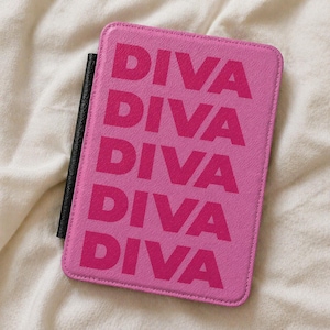 Pink Y2K Diva Kindle Case | PU Leather Sleeve for Paperwhite, Colorsoft Signature