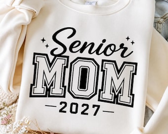 Seniormamma 2027 PNG, Klass 2027 Seniormamma T-shirtdesign, Examensmamma PNG, Stolt Seniormamma, Skolaxa T-shirt PNG