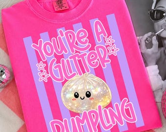 Du är en glitterdumpling randig PNG, söt kawaii dumpling-skjortadesign, matälskare png sublimering nedladdning
