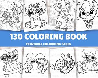 Blue Hawaiian Alien Colouring Book | 130 Sheets | Kids Colouring Activity | Kids Colouring pages | Digital Download PDF
