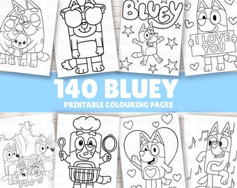 Bluey Coloring Pages | 140 Pages | Printable PDF for Kids | Bluey And Friends Coloring Book | Instant Download