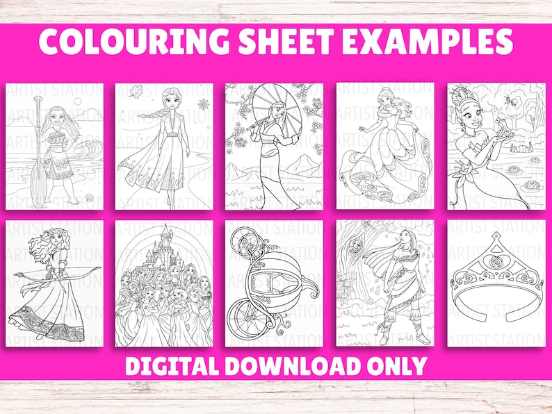Princess Colouring Book | 150 Sheets | Kids Colouring Activity | Kids ...