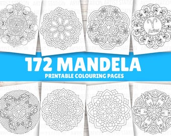 Mandela Colouring Pages | 172 Sheets | Colouring Book | Kids Colouring pages | Digital Download PDF