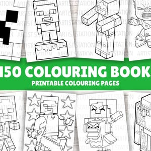 Målarbok med videospel | 150 ark | Målaraktivitet för barn | Målarbilder för barn | Digital nedladdning i PDF-format