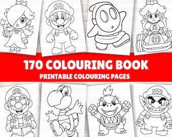 Video Game Colouring Book | 170 Sheets | Kids Colouring Activity | Kids Colouring pages | Digital Download PDF