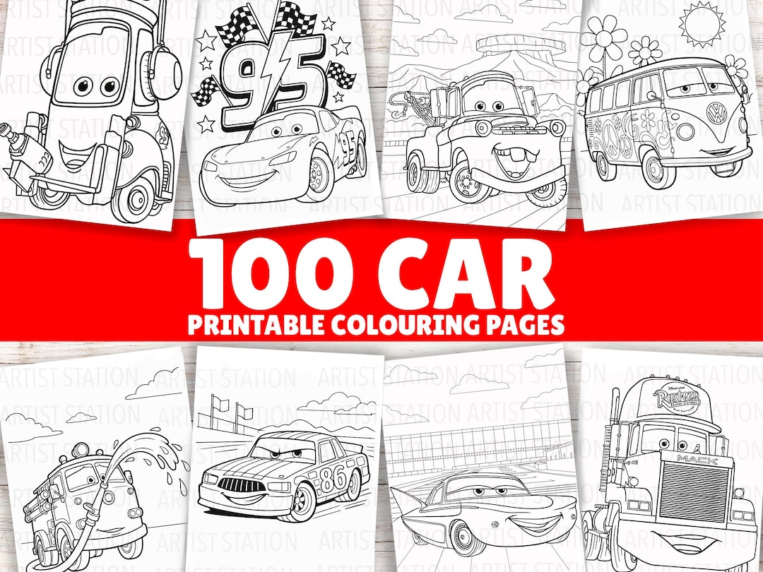 Lightning Cars Colouring Book | 100 Sheets | Kids Colouring Activity | Kids Colouring page