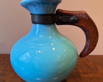 Vintage Gladding McBean El Patio Glacial Blue Drip Glaze Coffee Carafe
