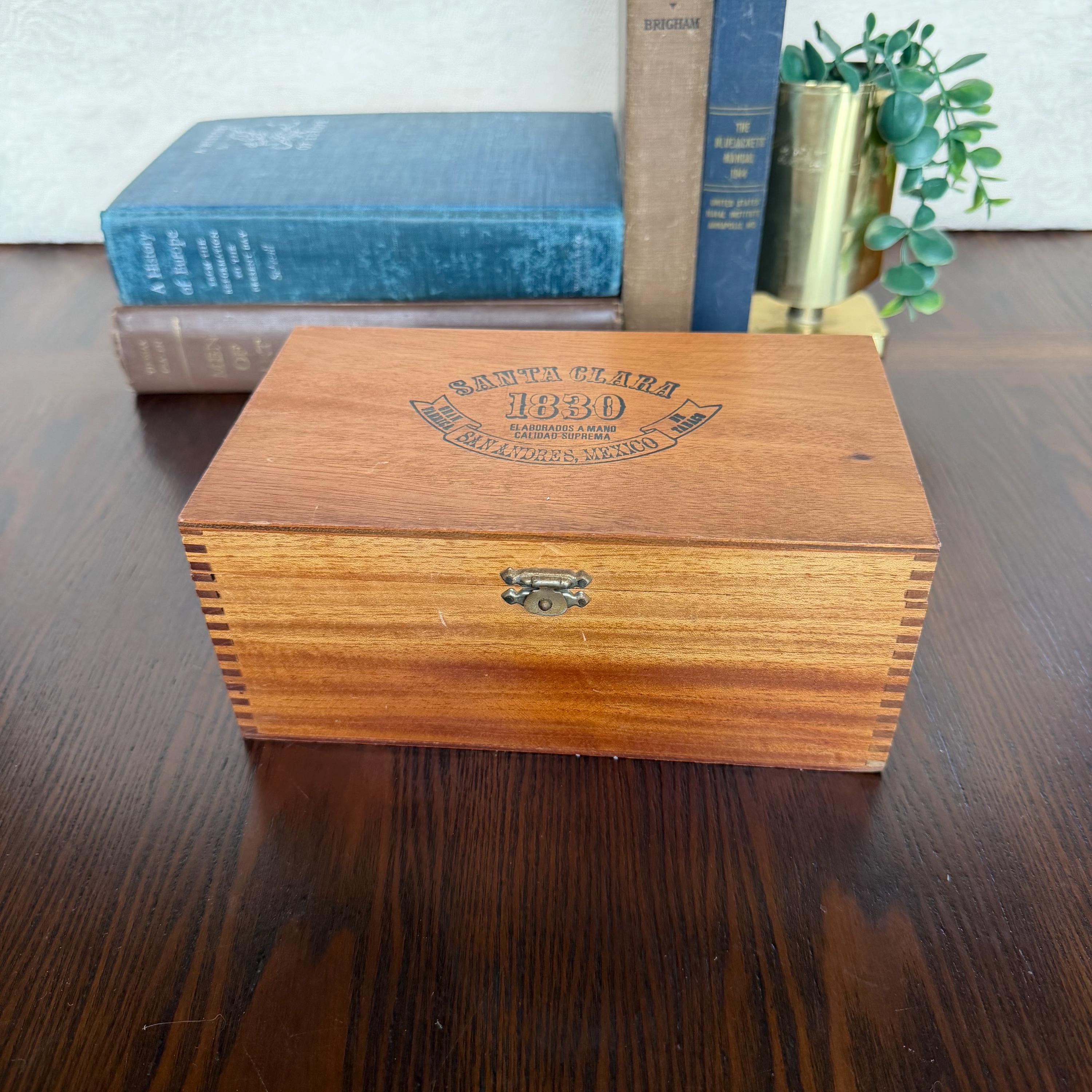 SANTA CLARA 1830 木製パイプボックス Vintage Santa Clara 1830 Cigar Box | Wooden Keepsake Box | San