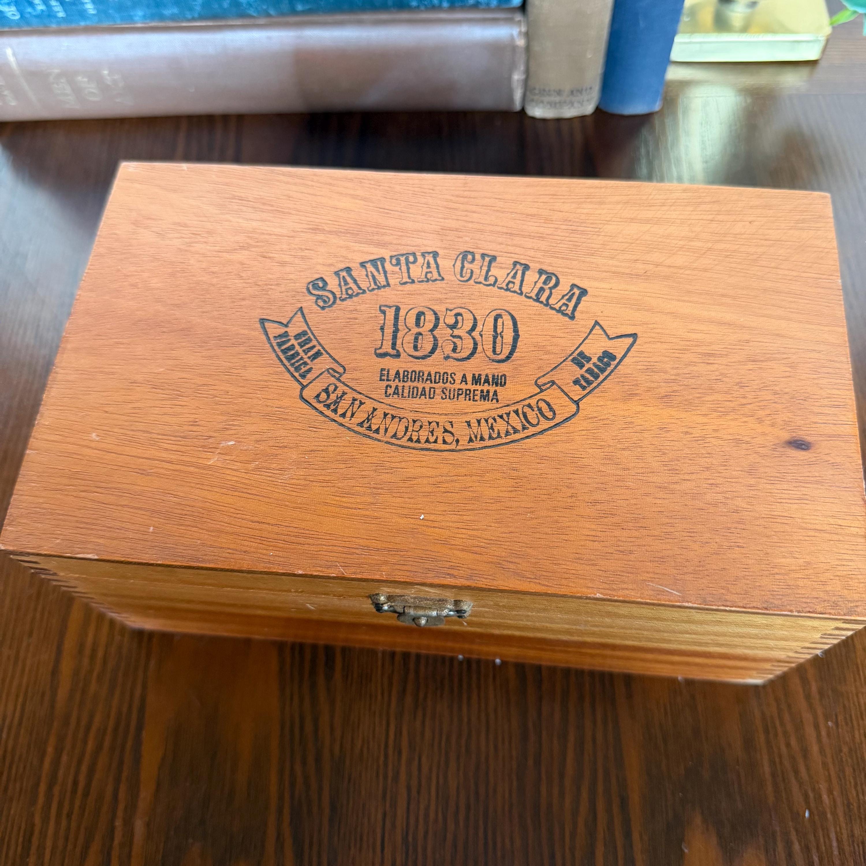 Vintage Santa Clara 1830 Cigar Box | Wooden Keepsake Box | San