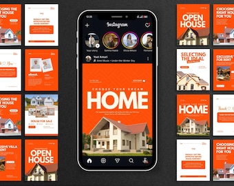 Mallar för sociala medier för fastigheter | Modern Instagram-varumärkessats för fastighetsmäklare (Canva)