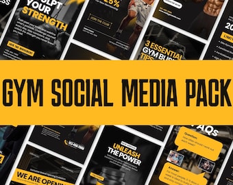 Professionellt marknadsföringskit för gym | Instagram-mallar för högpresterande fitness | Varumärkesbyggande för personlig tränare och träningsplanerare