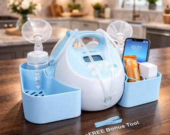 Spectra Pump Caddy Organizer | S1 S2 Bottle Holder & Cord Storage (+FREE Tube Cap Puller)