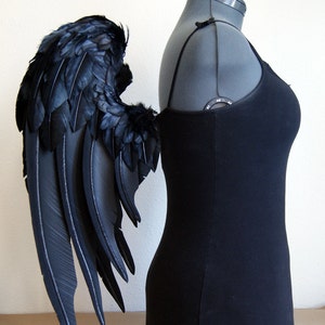 RESERVED Sentinel Handmade Black Angel Costume Wings 24H x 30W image 3