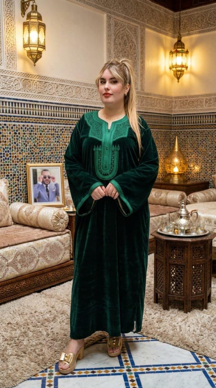 Velvet Green Kaftan - Etsy